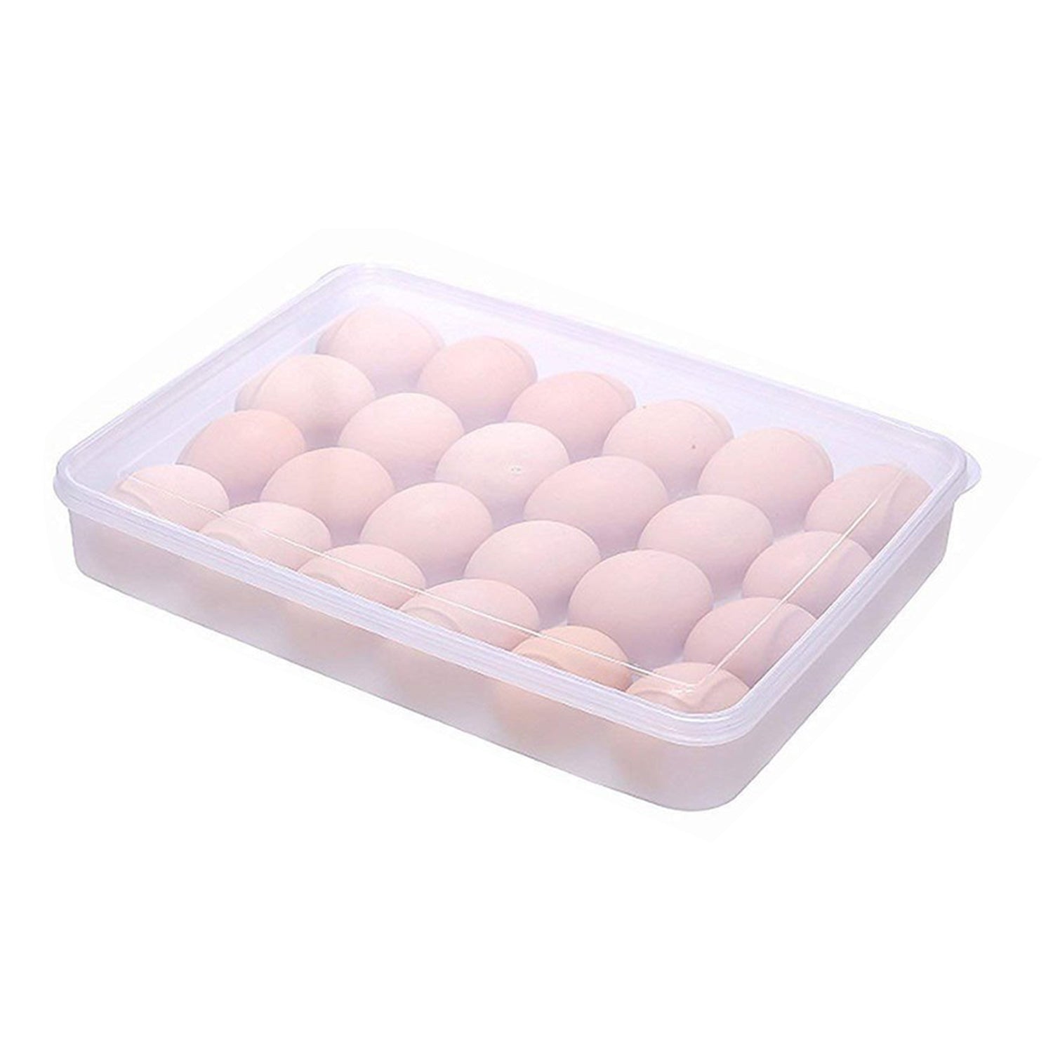 2645 24 Grids Plastic Egg Box Container Holder Tray for Fridge with Lid for 2 Dozen Egg Tray 2645 24 Grids Plastic Egg Box Container Holder Tray for Fridge with Lid for 2 Dozen Egg Tray